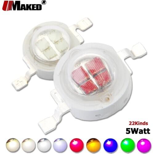 Wholesale LED Chip 5W 4x45mil 700mA SMD COB Doide Light Warm Cool White Red Green Blue RGB Yellow 660 440 Growth LED Light Bead