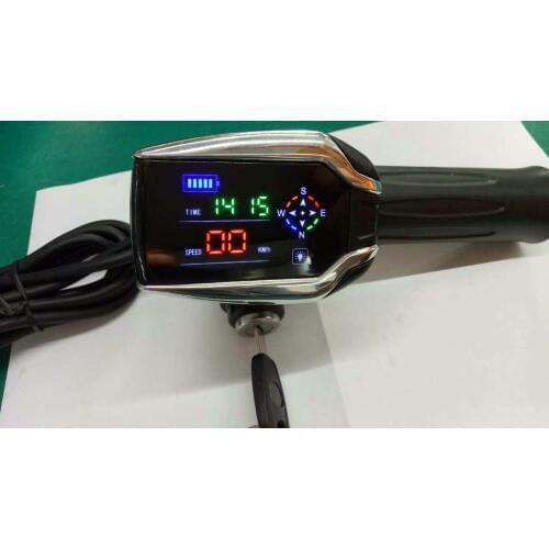 Twist throttle with display 24v36v48v60v72v&GPS+ lock&key/cruise/on-off switch gas handle electric bike scooter MTB ATV parts