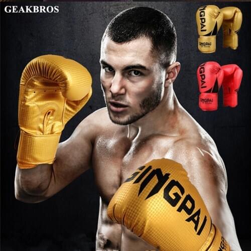 Professional Boxing Gloves Men Women Training PU Sanda Mitts Muay Thai Fighting Guantes De Boxeo Kids Fitness Kickboxing Glove