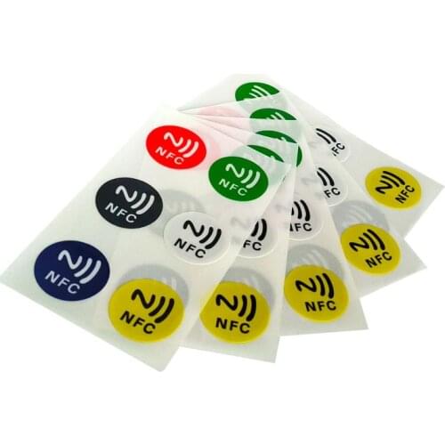 6Pcs/Set NFC Tag Sticker Programmable Rewritable 13.56MHZ RFID Tags Ntag 213 NFC Chip for Samsung Mobile Phone NFC Payment