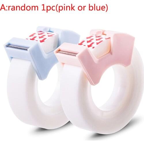 1pc Clear Adhesive Tape With Tape Cutting Tool Writable Invisible Correction School Stationery Protable Dispenser