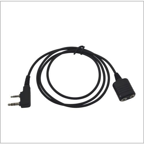 Walkie Talkie K type 2 Pin Speaker Mic Microphone Headset Earpiece Male to Female Extension Cord Cable for Kenwood BaoFeng UV-5R