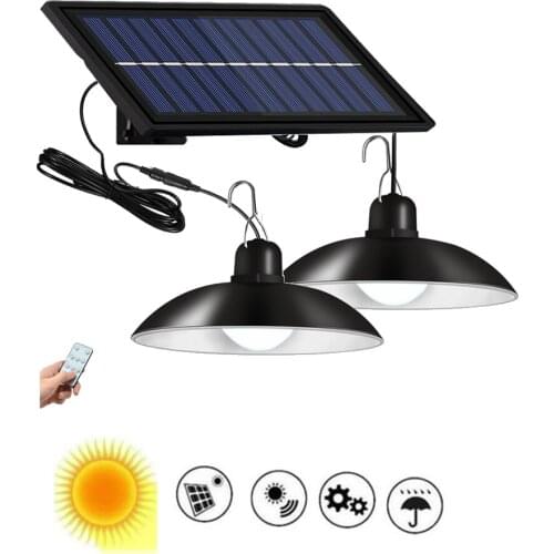 Retro Lampshade Solar Pendant Chandelier solar Outdoor Lighting Body Sensor Light Outdoor Wall Lamp Garden Integrated Street Lig