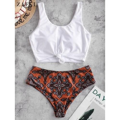 ZAFUL Sexy Brazilian Bikinis Knot Paisley Print Women Swimsuit Padded Swimwear Bikini Set Feme Bandana Bathing Suit Swim Maillot
