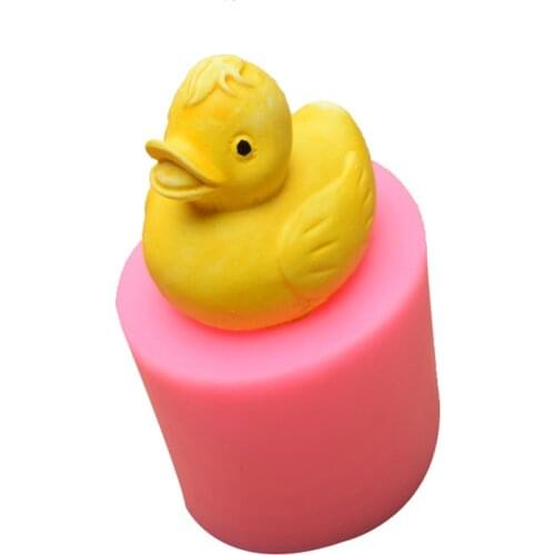 3D duckling silicone mold cute chocolate Mu Si ice cream baking tool animal cartoon candle film soap mold