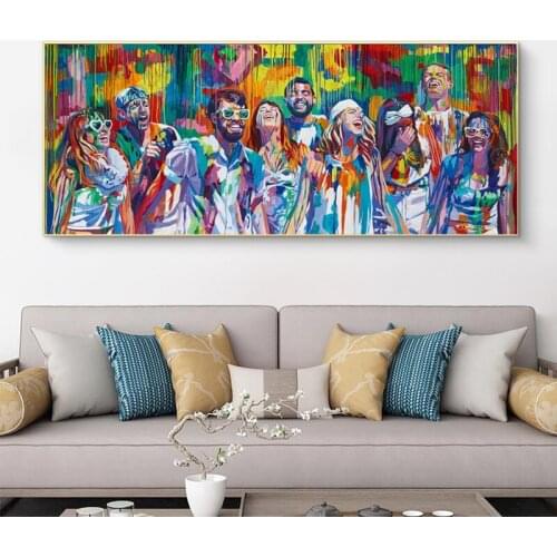 Nordic Abstract Street Graffiti Art Canvas Painting Figure Poster Print Colorful Art work Wall Art Picture For Living Room Decor