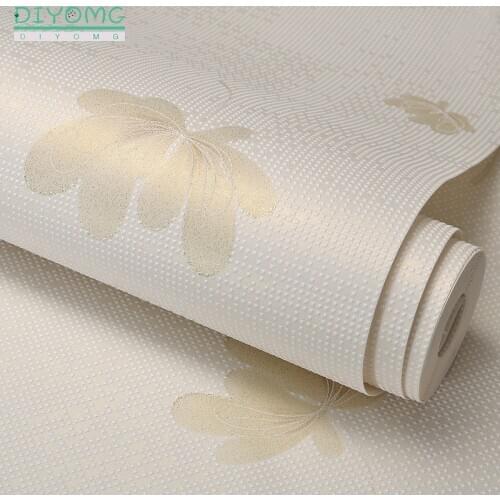 Modern Floral Leaf Wallpaper 3D Non-woven Textured Wallpaper Living Room Bedroom Decor Contact Paper Wallcovering 10M Wallpaper