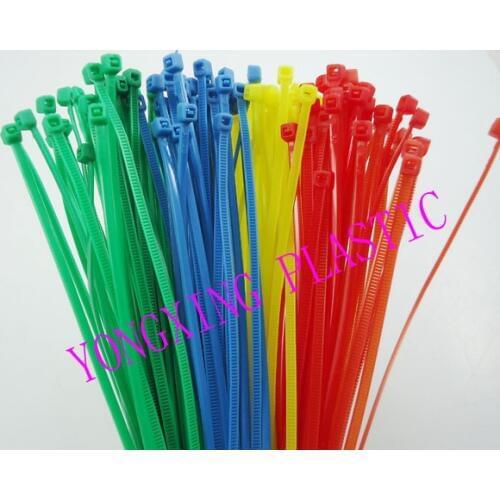Freeshipping 100pcs red yellow blue green 4" 2.0x100mm Network Nylon Plastic Cable Wire Zip Tie Cord Strap bundle cable