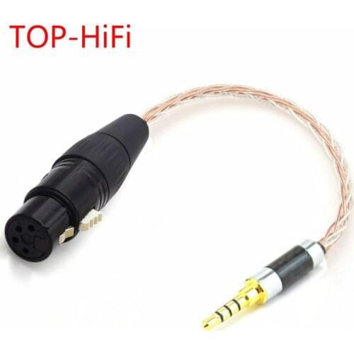 TOP-HiFi 3.5mm TRRS Balanced Male to 4-Pin XLR Balanced Female 7N OCC Copper Silver plated Adapter Cable