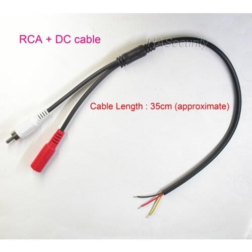 Video / Audio cable RCA + DC connector soldering type (about 35cm) 3PINs wires