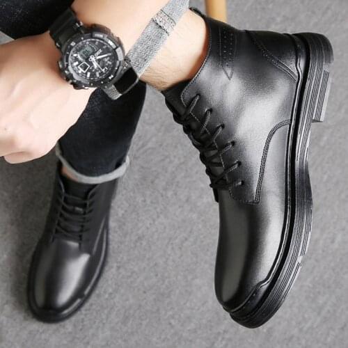 Military Tactical Ankle Boots Men Outdoor Leather Winter Fur Warm Man Boots Us Army Hunting Boots For Men Shoes Casual Black