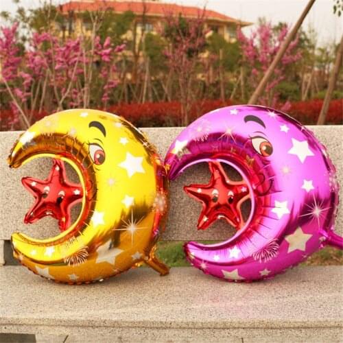 2pcs 60*50cm Baby Moon Star Foil Air Toy Balloons Wedding Children Birthday Party Decorations Supplies Balloons 6ZSH040