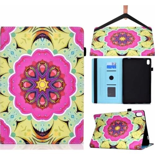 Colorful Mandala Floral Printed Leather Vintage Stand Folio Cover Protective Case for Lenovo Tab P11 11"inch 2020 TB-J606F/J606X