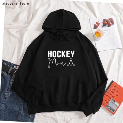 Hockey Mom Print Women hoodies Cotton Casual Funny sweatshirts For Lady Young pullovers Hipster sportswear new-816
