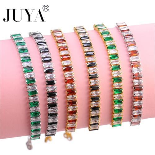 JUYA 2019Hot sale Bracelet For Women Luxury Style 5 Color 4 Claws Mosaic Cubic Zirconia Color Fashion Jewelry Gift