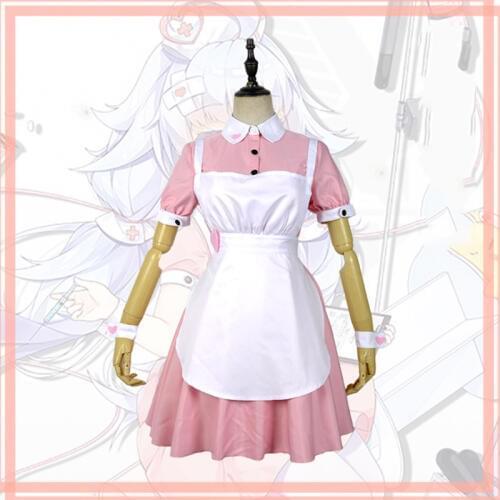 Game Azur Lane Cosplay Costume destroyer USS Nicholas Cosplay Costume Pink White maid outfit apron dress Cosplay Costume Anime