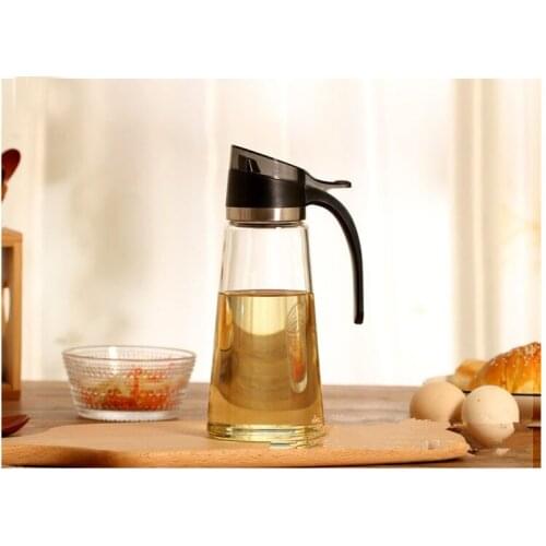1PC 500ml Large Capacity Glass Oil Bottle Prevent Oil Spill Oil Vinegar Sauce Bottle Pot Kitchen Tool Storage Jar OK 0360