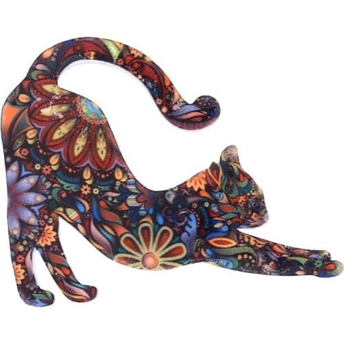 1Pcs Cute Cartoon Stacked Cat Acrylic Brooch For Women Clothes Badge Icons On The Backpack Brooches Pins