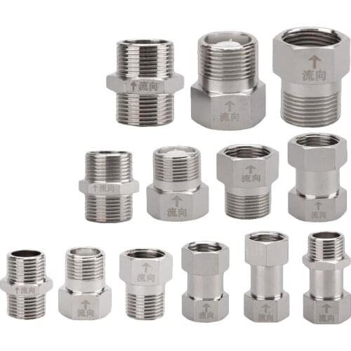 1 Piece Copper Plating Connector 1/2'' 3/8'' Inner Outer Wire Anti Back Flow One Way Water Pipe Fittings Adapter
