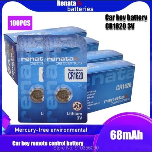 100PCS renata original CR1620 button battery cr1620 ECR1620 GPCR1620 3v lithium battery for cardiac pacemaker scale counter