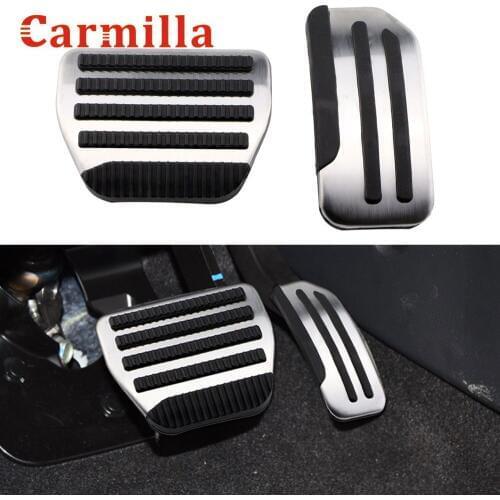 2 Pcs/Set AT Stainless Steel Car Pedals Gas Fuel Brake Pedal Case for Nissan New Tiida Sylphy New Sunny Parts Accessories