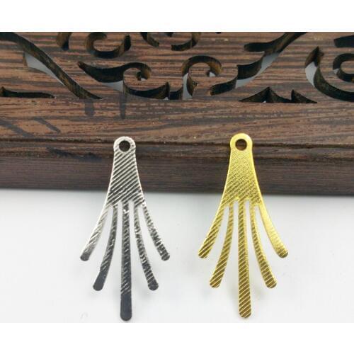 20pcs 12x25mm Filigree flower Wraps Metal Charms For Embellishment Scrapbook DIY Jewelry Metal Craft Wraps ear accessories