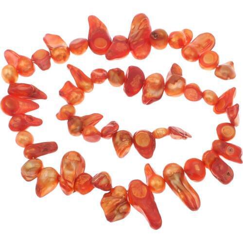 Biwa Cultured Freshwater Pearl Beads,Wedding Jewelry, reddish orange, 9-25mm, Hole:Approx 1mm, Sold Per Approx 14.5 Inch Strand