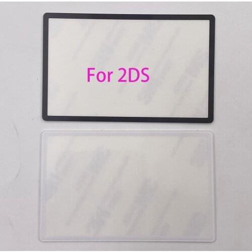 Black White For 2DS Adhensive Top Surface Plastic Outer Lens Cover Upper LCD Screen Clear Front Panel
