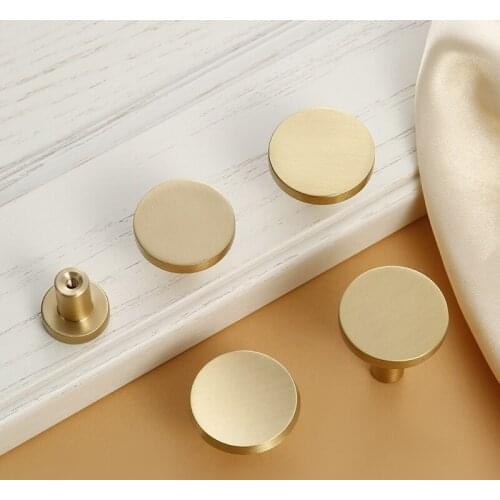 Pure copper Gold Wardrobe Door Handles Light luxury style Pulls Round Pull Knobs For Drawer Kitchen Cupboard Handles Furniture
