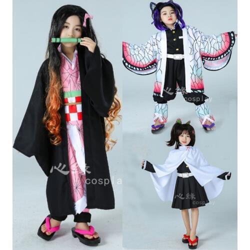 Kids Cosplay Anime Demon Slayer: Kimetsu no Yaiba Cosplay Kamado Tanjirou/Kochou Shinobu/Tomioka Giyuu/Tsuyuri Kanawo Costume