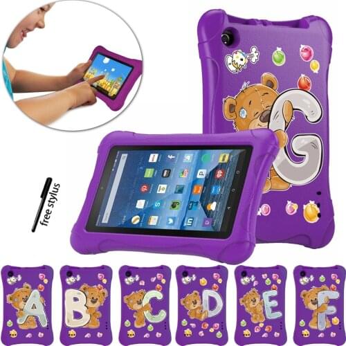Kids Cover for Amazon Fire 7(5th 7th 9th)Tablet Case Shockproof EVA Full Protection Safety Without Protective Cover+Free Stylus