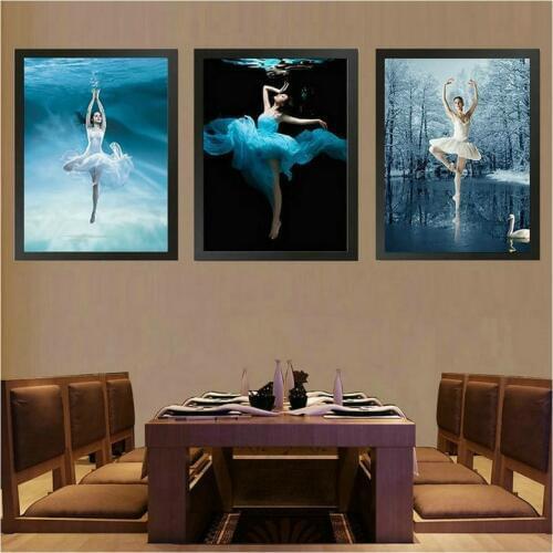 ArtBack 5d diamond painting ballet girl triptych full square / round diamond art dance handmade embroidery crafts