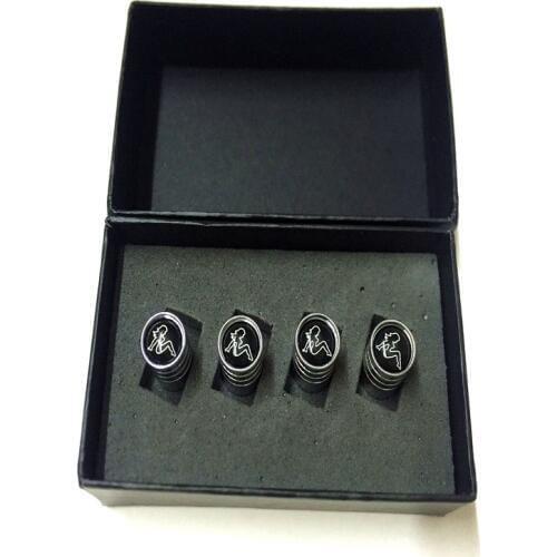 4Pcs/Lot Beauty Logo Stainless Steel Caps Car Emblem Wheel Tire Valve Caps Tyre Dust Cap For Cars