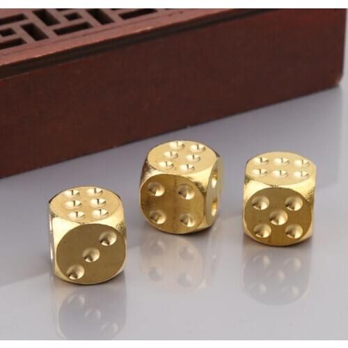 Brass Dices Solid Metal Polyhedral Club Bar Dice Playing Game Tool 15X15X15mm U2JB