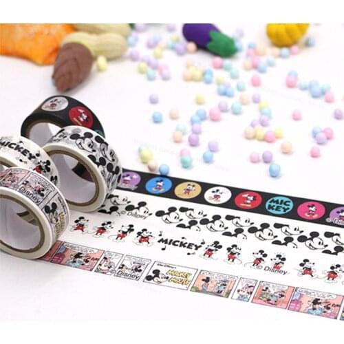 Mickey Mouse Washi Tape Anime Disney Minnie decoration Paper Stickers DIY Scrapbooking Masking School Office Supply Kids Toys