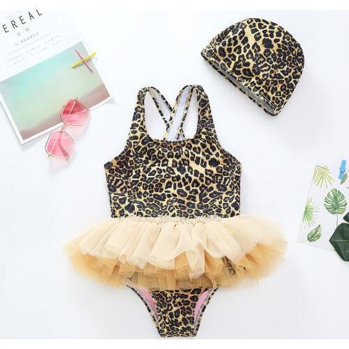 Leopard Baby Girl One Piece Swimsuit Kids 2-10 Year Tutu Childrens Swimwear Infant Girl Bathing Suit Monokini Toddler Beachwear