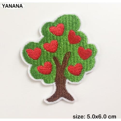 Love Tree Apple Tree Green trees Badges Embroidered Stickers Iron on for Jacket Jeans Decoration DIY