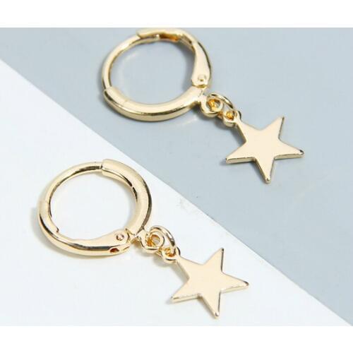 New Fashion Five-pointed Star Studs Best Selling Simple Popular Gold Stars Earrings Jewelry Wholesale for women
