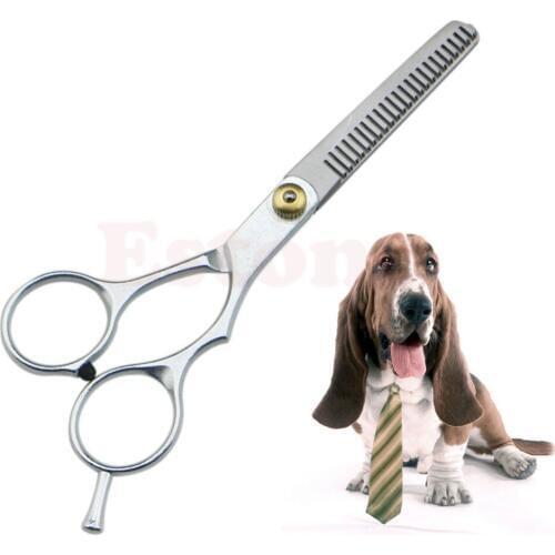 E74 Pet Dog Cat Stainless Steel Grooming Hair Cutting Teeth Thinning Scissors Shears