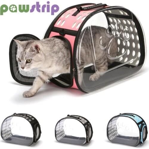 Transparent Pet Bag Portable Foldable Breathable Cat Carrier Oblique Cross Pet Out Handbag for Cat Dog Space Travel Carry Bag