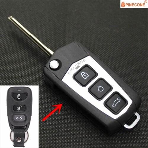 PINECONE Key Case for Kia Sportage Cerato Forte Car Key Fob 3+1 Back Buttons Modified Flip Folding Car Key Shell Housing