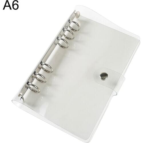 Transparent Color PVC Clip File Folder A5/A6/A7 Notebook Loose Leaf Ring Binder Planner Agenda School Office Supplies