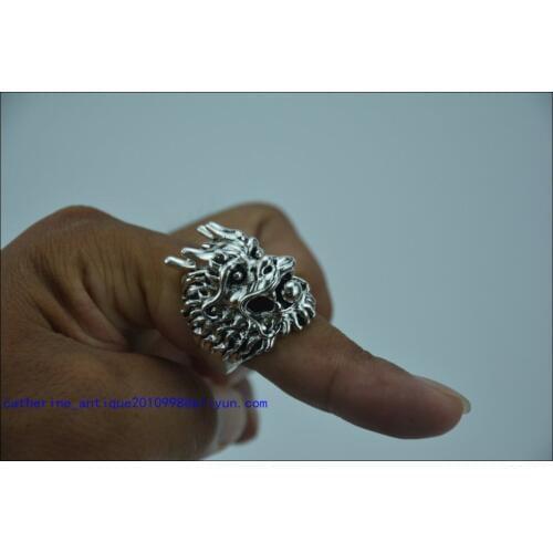 Rare old Chinese silver dragon Ring,01,free shipping
