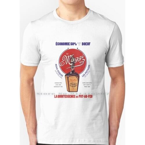 Maggi Advertising T Shirt 100% Pure Cotton Maggi Publicity Vintage Former Collection Gentleman Mrs Soup Broth Sauce