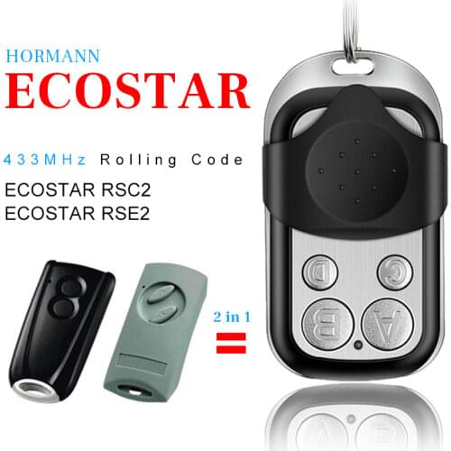 Compatible HORMANN Ecostar RSE2 Garage Door Opener Clone 433Mhz Rolling Code Ecostar RSC2 Gate Remote Control