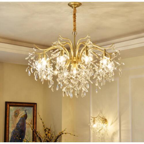Modern Minimalist Chandelier Living Room Diningroom Light Creative Art Chandelier European Bedroom Gold Crystal Chandelier Light