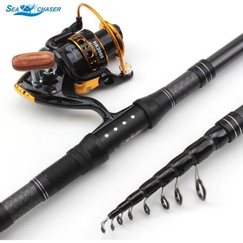 1.8m-3.0m Fishing combination Carbon Fiber Telescopic Fishing Rod carp Spinning Rod and Spinning Reels Multifunction set