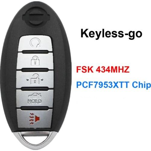 3 Buttons 5 Buttons Car Keyless Smart Remote Key 433Mhz with ID46 Chip for PATROL Rogue Armada Juke Cube