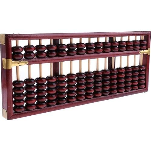 Vintage Wooden Abacus 15 Digits Calculation Tool Collectible Gift