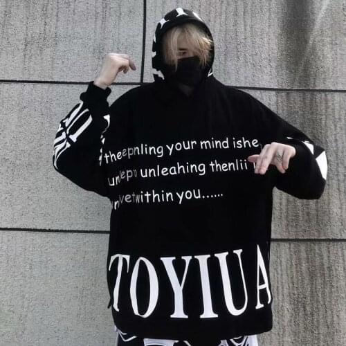 Oversized Hoodies Harajuku Sweatshirts Japanese Streetwear Hip Hop Mens Clothes Sweatshirt with Hood Long Sleeve Lounge Wear